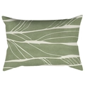 Sage green rectangular lumbar pillow cover with white leaf vein patterns and soft texture - 30x50cm Without Insert / CRD63-19 Style