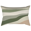 Rectangular lumbar pillow cover with green abstract waves and forest leaf patterns - 30x50cm Without Insert / CRD63-21 Style