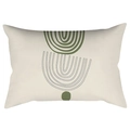Minimalist green geometric rectangular lumbar pillow cover with Nordic leaf patterns - 30x50cm Without Insert / CRD63-22 Style