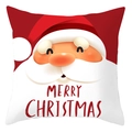 Housse de coussin de Noël avec imprimé Père Noël et texte Merry Christmas en peau de pêche - 45x45 cm / Visage De Père Noël Mignon (DRD416-13)