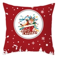Housse de coussin de Noël avec imprimé animal festif sur tissu peau de pêche rouge - 45x45 cm / Fête Animale Festive (DRD416-15)