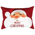 Red Christmas pillowcase with Santa face pattern and Merry Christmas text print - Santa Claus Face (DRD417-13)
