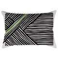 Green and black geometric rectangle lumbar pillow case with Nordic leaf pattern style - 30x50cm Without Insert / CRD63-28 Style