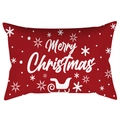 Red Christmas peach skin pillowcase with white Merry Christmas text and sleigh patterns - Sleigh Car Design (DRD417-15)