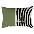 Green and black geometric lumbar pillow cover with modern stripe patchwork design - 30x50cm Without Insert / CRD63-29 Style