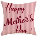 Red and white striped Happy Mother's Day throw pillow cover gift for home sofa - Happy Mother's Day Striped Style (YMD450-4)