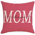 Pink Mother's Day pillow cover with MOM I Love You print on linen texture fabric - MOM I Love You Pink Style (YMD450-3)