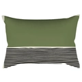 Rectangular lumbar pillow cover with olive green and black-white stripe pattern - 30x50cm Without Insert / CRD63-33 Style
