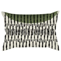 Modern lumbar pillow cover with olive green semicircle and black vertical line pattern - 30x50cm Without Insert / CRD63-34 Style