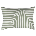 Sage green and white geometric lumbar pillow cover with abstract maze linear pattern - 30x50cm Without Insert / CRD63-35 Style