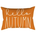 Funda de cojín lumbar naranja con texto Hello Autumn blanco para la temporada de otoño - 30*50cm / Naranja Hello Autumn (DRD423-8)