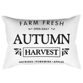 Funda de cojín lumbar blanca con estampado negro retro de Autumn Harvest Farm - 30*50cm / Cosecha de Otoño Estampado Vintage (DRD423-16)