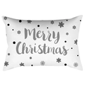 White Christmas lumbar pillow cover with black snowflakes and Merry Christmas text - 30X50cm (Cover Only) / Off-white Merry Christmas Text (DRD419-12)