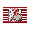 Patriotic Independence Day table mat with gnome flag pattern and red white blue design - Cotton-Linen Look / Independence Day Gnome (cdc01-12)