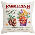 Christmas linen pillowcase with watercolor snowman and farmhouse winter pattern - Apple Cider & Hot Cocoa (YMD397-15) / 45x45CM No Pillow Core