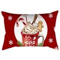 Christmas lumbar pillowcase with red hot cocoa design and Baby It's Cold Outside text - 30X50cm (Cover Only) / Red Background Hot Cocoa Cup (DRD419-20)