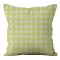 Green and white gingham pattern square throw pillow case with high texture fabric - Gingham Pattern (crd77-3) / 45X45 Single-sided Short Plush Without Core