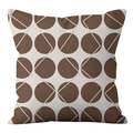 Dettaglio della fodera per cuscino geometrica moderna con pois marroni e motivi a quadri - Punti Geometrici (CRS60-2) / 45x45cm