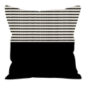 Detail of Nordic geometric brown pillowcase with black and white striped pattern - B&W Patchwork Geometric Stripes (XMD01--8)