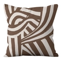 Detailed close-up showing the fine fabric texture of the Nordic geometric pillow cover - Modern Fluid (CRS60-9) / 45x45cm