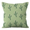 Green floral geometric pillow cover with cactus print for living room sofa cushion - Cactus Pattern (crd77-1) / 45X45 Single-sided Short Plush Without Core