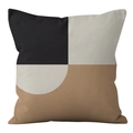 Modern geometric square throw pillow cover with brown and grey minimalist abstract patterns - Color Block Abstract Collage (XMD01--10) / 45*45cm Single Sided