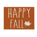 Happy Fall orange linen placemat with maple leaf print for Thanksgiving dining decor - Cotton Linen Style / CD28-3