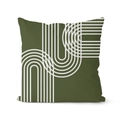 Modern forest green square pillowcase with white geometric arch lines minimalist style - 45*45cm (No Insert) / Simple Geometric Lines (CRD68-5)