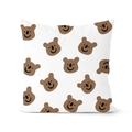Square Nordic cushion cover with cute brown bear cartoon pattern on white fabric - 45*45cm (No Insert) / Cartoon Brown Bear (CRD68-11)
