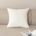 Cuscino quadrato bianco minimalista in velluto a coste con trama a chicco di mais - 45*45cm (Senza Inserto) / Bianco