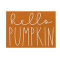 Heat-resistant pumpkin orange placemat with hello PUMPKIN text for fall dining decor - CD28-14