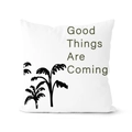 Nordic green geometric cushion cover with palm tree design and positive quote print - 45*45cm (No Insert) / Tropical Palm Tree Text (CRD68-16)