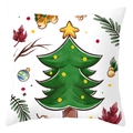 Christmas tree watercolor print pillowcase in soft peach skin fabric for sofa decor - Decorated Christmas Tree Style (DRD420-5)