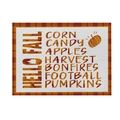 Autumn placemat with Hello Fall list and orange plaid border for Thanksgiving table decor - CD28-17