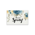 Wasserdichtes Tischset aus Leinen mit blauen Aquarellblumen und HELLO Spring Schriftzug - Baumwolle-Leinen / Hello Spring Floral Stil (CD35-3)