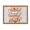 Linen placemat with pumpkin and maple leaf prints for Thanksgiving table decor - CD28-19