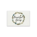 Wasserdichtes Platzset aus Leinen mit Blumenkranz und 'Beautiful Spring' Aufdruck - Baumwolle-Leinen / Beautiful Spring Kranz Stil (CD35-4)
