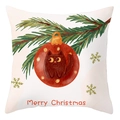 Christmas peach skin pillowcase with watercolor pine and cat in red ornament print - Black Cat In Christmas Ornament Style (DRD420-9)