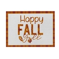 Happy Fall Y'all orange plaid placemat with autumn leaves for Thanksgiving table decor - CD28-20