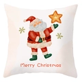 Christmas pillowcase with watercolor Santa Claus and Merry Christmas text print - Santa Holding Gold Star Style (DRD420-11)