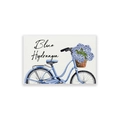 Waterproof linen placemat with blue hydrangea and vintage bicycle floral print pattern - Cotton Linen / Blue Hydrangea Bicycle (CD35-6)