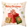 Peach skin fabric Christmas pillowcase with Merry Christmas text and gift box prints - Festive Gift Boxes Mix Style (DRD420-12)