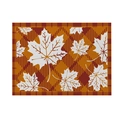 Fall placemat with white maple leaf print and vintage orange plaid pattern - CD28-23