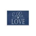 Waterproof cotton linen placemat in navy blue with white hello LOVE floral design - Cotton Linen / Dark Blue Hello Love (CD35-8)
