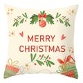 Christmas peach skin pillowcase with Merry Christmas hand-drawn festive prints - Mixed Christmas Elements Style (DRD420-15)