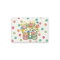 Waterproof cotton linen placemat with watercolor floral pots and polka dots pattern - Cotton Linen