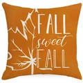 Fall sweet Fall pumpkin orange linen pillow cover with a white maple leaf design - Fall Sweet Fall Style (ALD6-2)