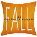 Funda de cojín naranja de otoño con texto Fall is in the air para decoración de sala de estar - 45x45cm (Sin Relleno) / Eslogan de Otoño Naranja (ALD4-2)