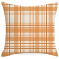 Square orange and white plaid linen pillow cover for Thanksgiving sofa decoration - Orange Plaid Style (ALD7-4)