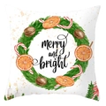 Christmas peach skin pillowcase with floral wreath and merry and bright typography - Merry And Bright Wreath Style (DRD420-26)